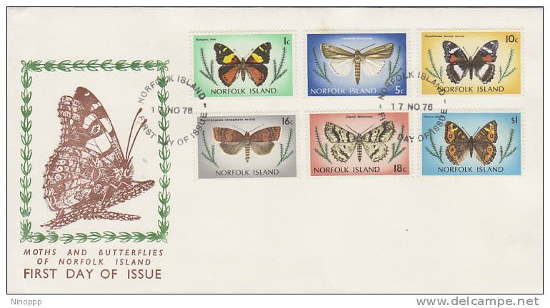 Norfolk Island-1976 Nov  Butterflies  FDC - Butterflies