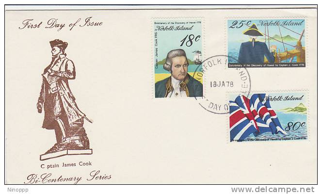 Norfolk Island-1978 Cook Discovery Hawaii  FDC - Norfolk Island