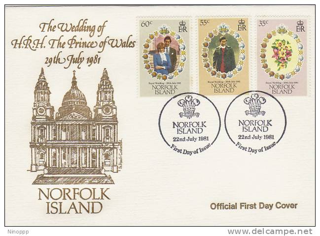 Norfolk Island-1981 Royal Wedding FDC - Isola Norfolk