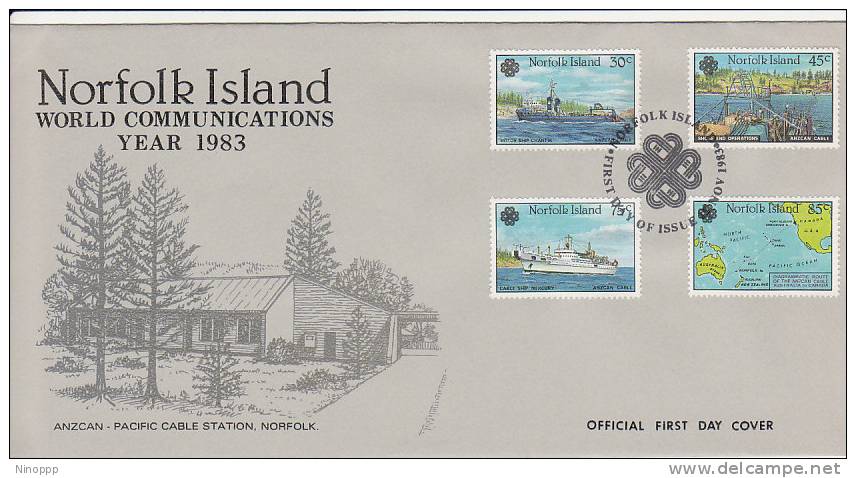 Norfolk Island-1983 World Communication Year FDC - Ships