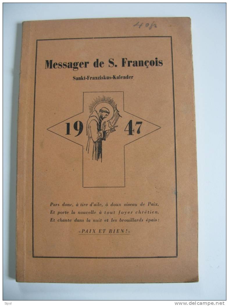 Messager De S.François - Sankt Franziskus Kalender  1947 Bilingue 112 Pages - Kalender