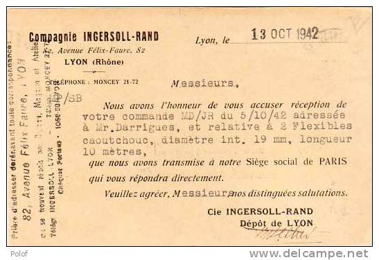 Cpa Commerciale - Compagnie Ingersoll-rand - Lyon       (12439) - Mercaderes