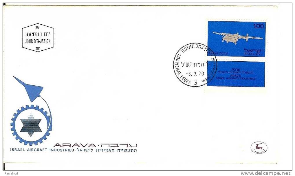 ISRAEL 1970 FDC AIRCRAFT INDUSTRIES - FDC