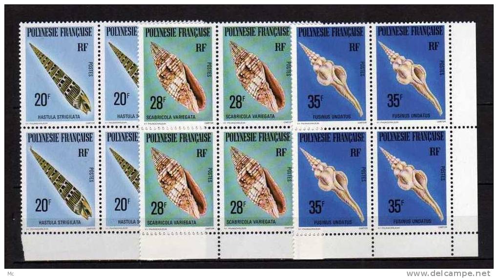 Polynésie Serie N° 142 / 144 En Blocs De 4 Luxe ** - Unused Stamps
