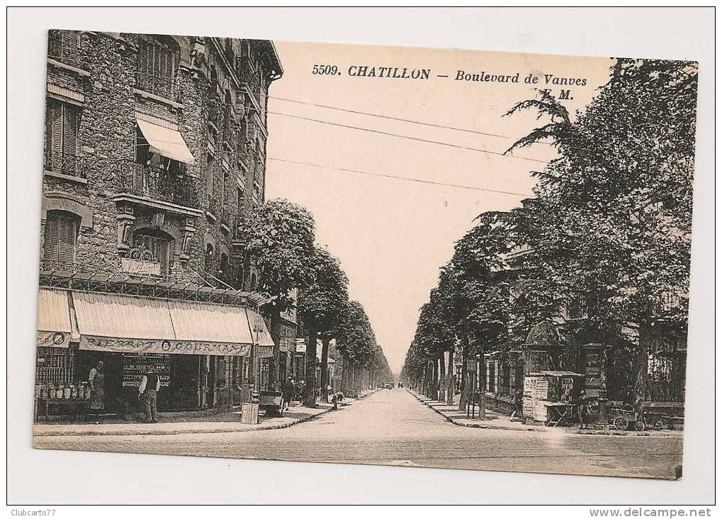 Châtillon (92) :  Magasin Epicerie Boils Boulevard De Vanves Environ 1920 (animée). - Châtillon