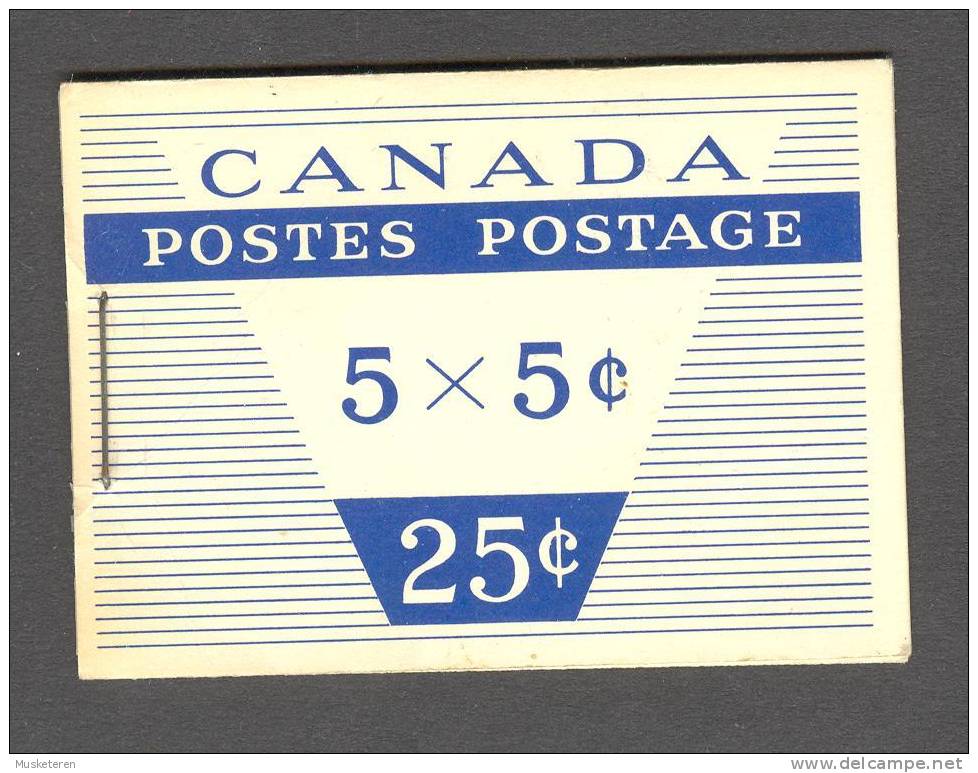 Canada 1956 SG. SB56 25 C. Booklet  Five 5 C. And 1 Label (467a) (3x2) Quieen Elizabeth II. MNH - Carnets Complets