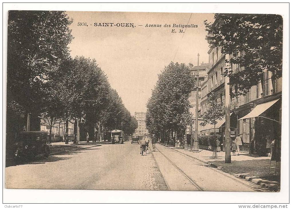 Saint-ouen (93) :  Avenue Des Batignolles Environ 1920 (animée, Bus). - Saint Ouen