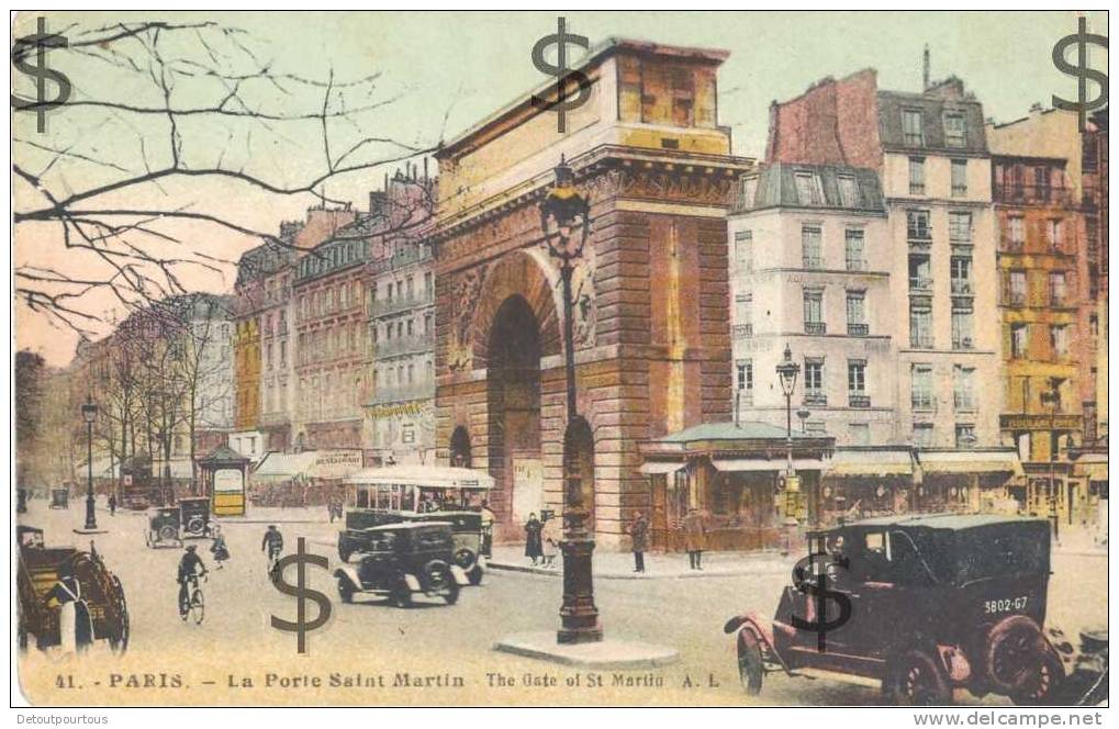 PARIS 75010 : Porte Saint St Martin ( Auto Tacot  Bus Ratp ) - Arrondissement: 10