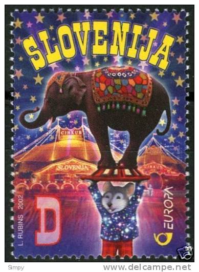 SLOVENIA  Europa Cept 2002 - CIRCUS  Mint Stamps  MNH Michel 403 - 2002