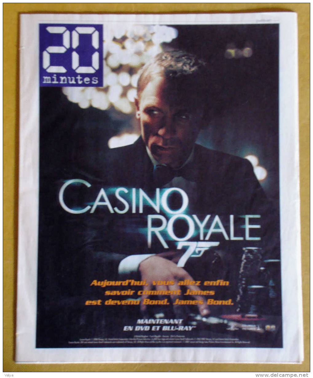 Publicités Pour La Sortie Du DVD De CASINO ROYALE Avec Daniel Craig Dans Le Journal 20 MINUTES - Werbetrailer