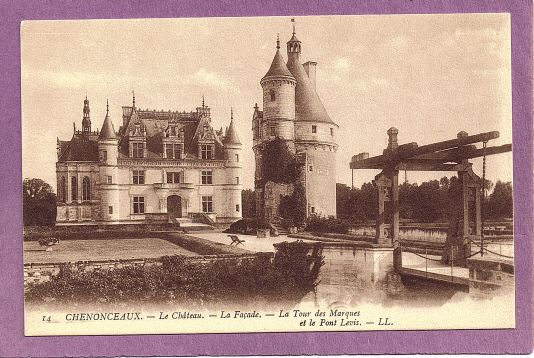 CHENONCEAUX, --  Le Chateau,   La Tour Des Marques Et Le Pont Levis.  1900-10s - Chenonceaux