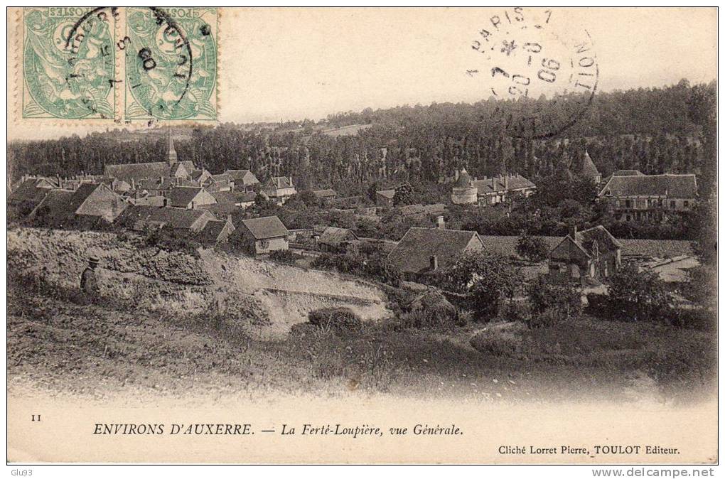 Lot 4 CPA - La Ferté Loupière (89) - Auxerre Environs - Le Château + Vue Générale + La Vieille Ferté + Thaboureaux - Auxerre