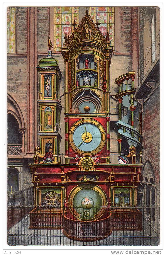 RAR Astronomische Uhr - Clock, Horloge Strassburg Elsass Alsace 1910 ! - Astronomie