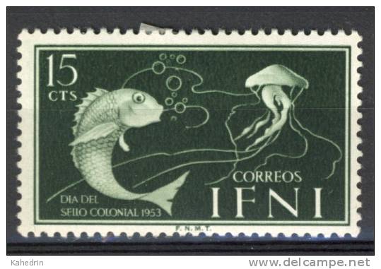 Ifni 1953, Mi. # 130 *, MH, Fish, Vis, Fisch, Poisson - Ifni