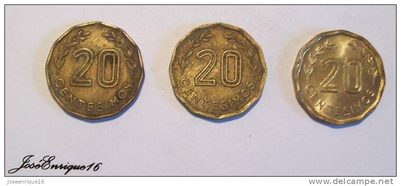 3 COINS - MONNAIE - CURRENCY, URUGUAY. CERRO DE MONTEVIDEO 1976, 1977, 1981, - Uruguay