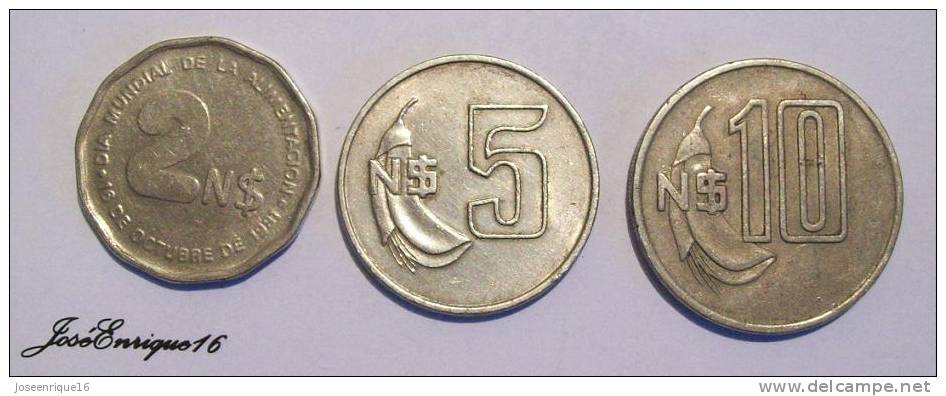 3 COINS - MONNAIE - CURRENCY, URUGUAY 1981  N$ 2, N$ 5 Y NUEVOS PESOS 10 - Uruguay
