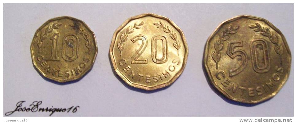 3 COINS - MONNAIE - CURRENCY, URUGUAY 1981  10, 20 Y 50 CENTESIMOS - Uruguay