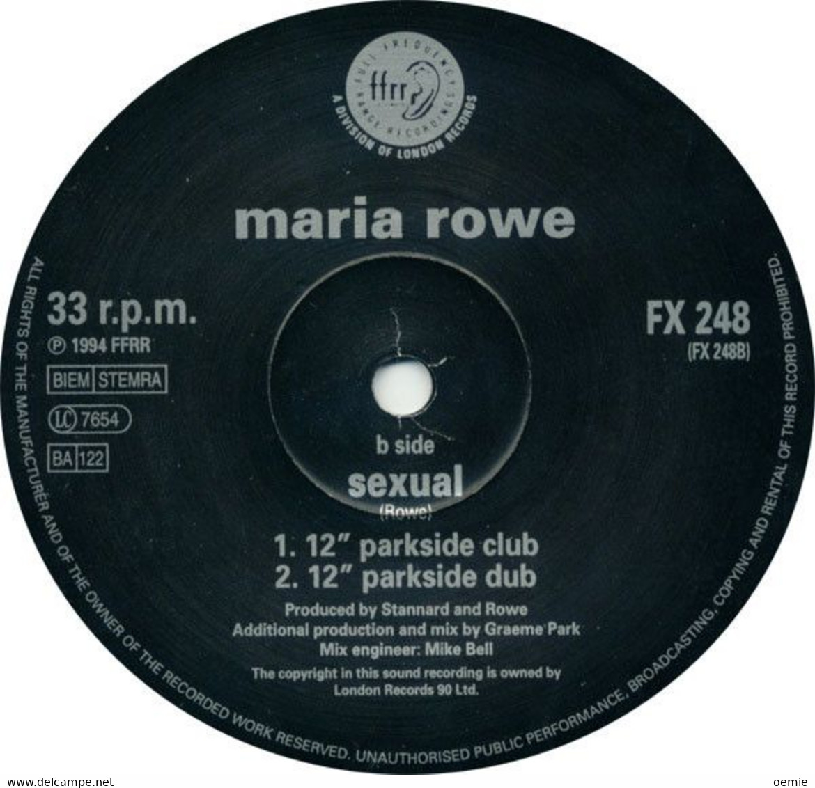 MARIA  ROWE  °°  SEXUAL  °°  MAXIS 33 TOURS - 45 Rpm - Maxi-Single