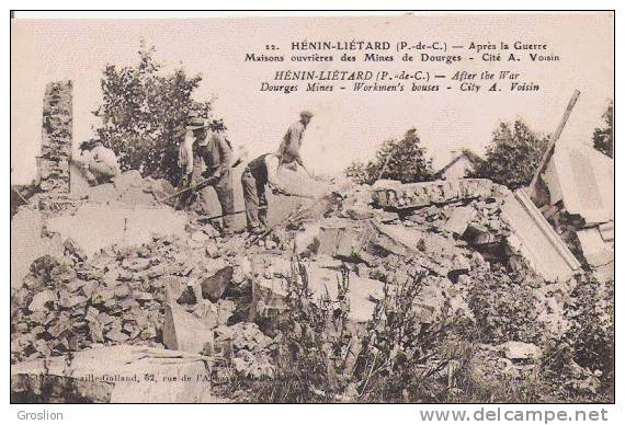 HENIN LIETARD (P DE C) 22 APRES LA GUERRE MAISONS OUVRIERES DES MINES DE DOURGES (ANIMATION)  1921 - Henin-Beaumont