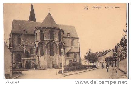 BELGIQUE:JODOIGNE: (Brabant Wallon):Eglise Saint-Médard.1930.Belle Oblit.Jodoigne.Carte Envoyée à Marchienne Au Pont. - Jodoigne