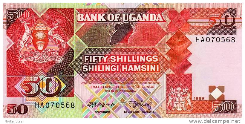 UGANDA 1989 50 Shillings UNC Banknote - Uganda