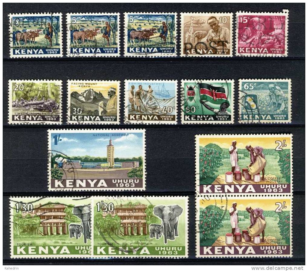 Kenia Kenya 1963, Small Collection All Used - Kenya (1963-...)