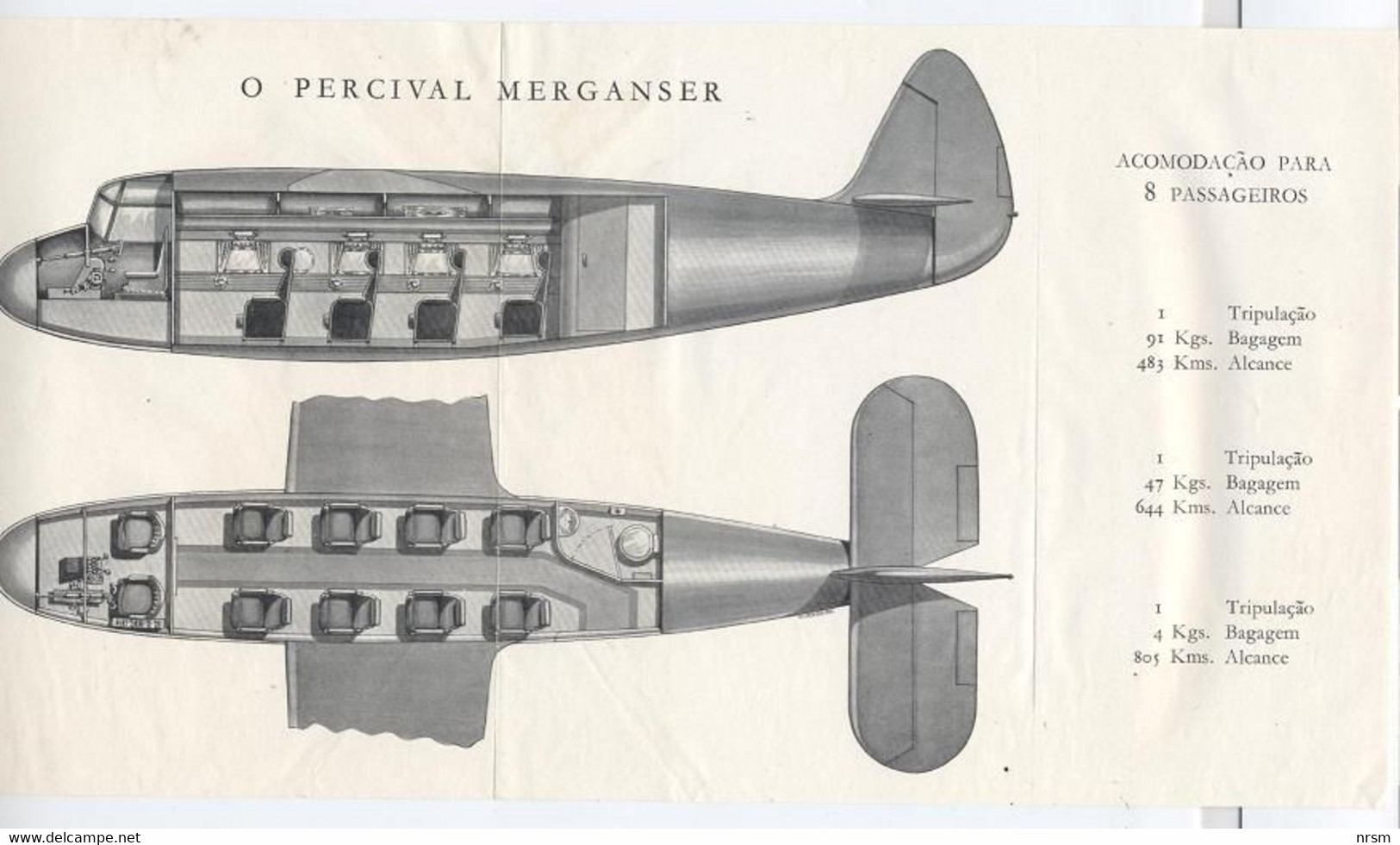 AVIATION / Avion PERCIVAL MERGANSER (TITANINE) - Publicités