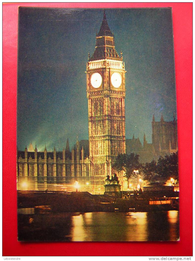 CPSM -ANGLETERRE- LONDON BY NIGHT-HOUSES OF PARLIAMENT   -NON VOYAGEE- CARTE EN BON ETAT,AVEC LES COINS COGNES . - Houses Of Parliament