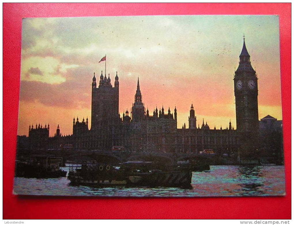 CPSM -ANGLETERRE- LONDON,EVENING AT WESTMINSTER-NON VOYAGEE- CARTE EN BON ETAT . - Houses Of Parliament