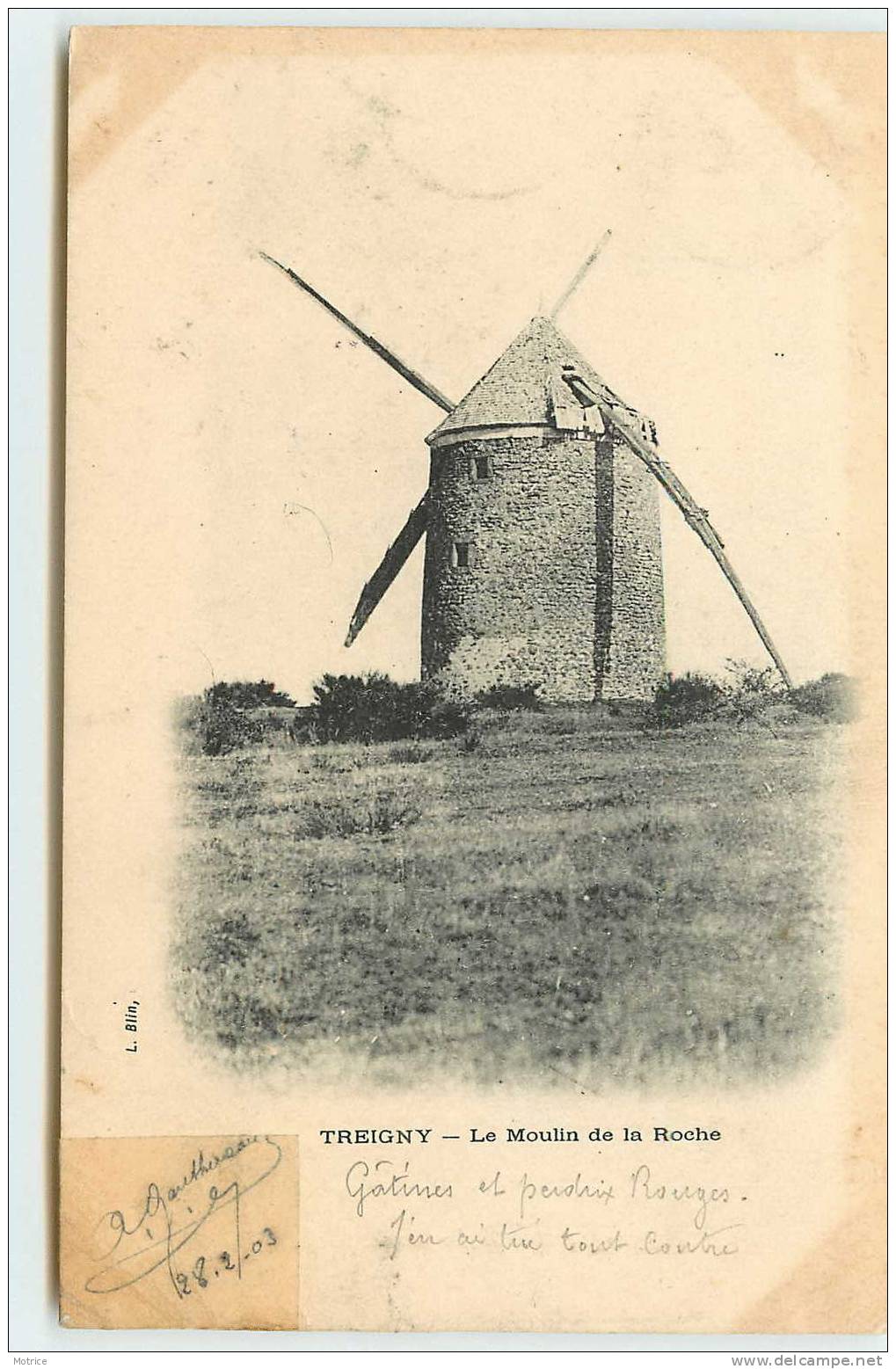 TREIGNY    -     Le Moulin De La Roche.(carte 1900 Vendue En L´état). - Treigny