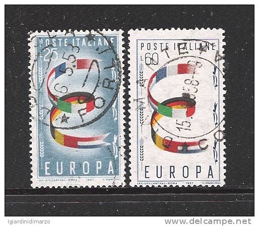 ITALIA - EUROPA CEPT 1957 - Serie Completa Di 2 Valori Usati - In Buone Condizioni. - 1957