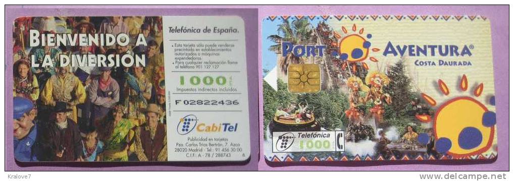 SPAIN ESPAGNE TELEPHONE CARD TELECARTE FAUNE 1998 PORTAVENTURE TURISME TOURISM - Commemorative Advertisment