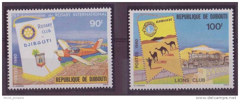 DJIBOUTI N° 515/16** NEUF SANS CHARNIERE -ROTARY AVION-LIONS CLUB LOCOMOTIVE - Djibouti (1977-...)