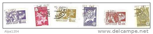 LOT DE 6 TIMBRES RUSSIE OBLITERES - Collections