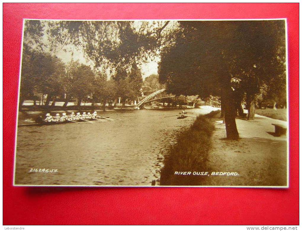 CPSM OU CPA PHOTO-ANGLETERRE -RIVER OUSE ,BEDFORD-AVIRON-ANIMEE-NON VOYAGEE-CARTE EN BON ETAT. - Bedford