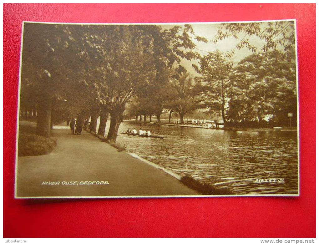 CPSM OU CPA PHOTO-ANGLETERRE -RIVER OUSE ,BEDFORD-AVIRON-ANIMEE-NON VOYAGEE-CARTE EN BON ETAT. - Bedford