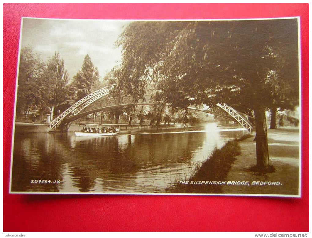 CPSM OU CPA PHOTO-ANGLETERRE -THE SUSPENSION BRIDGE,BEDFORD-ANIMMEE  -NON VOYAGEE-CARTE EN BON ETAT. - Bedford