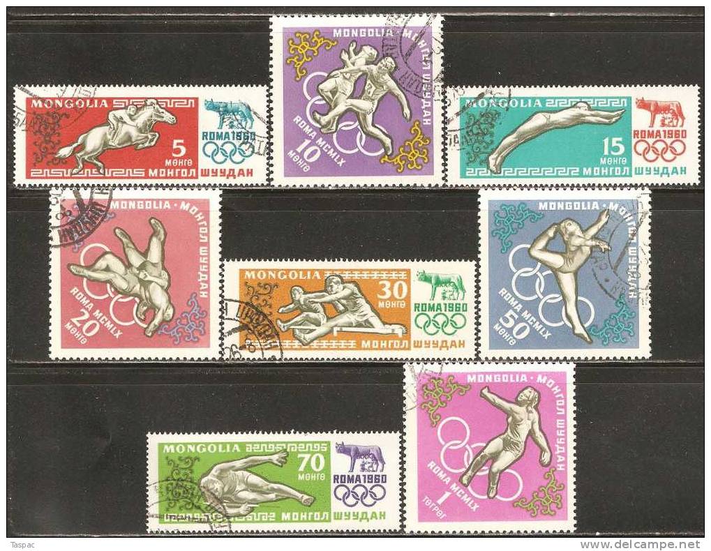 Mongolia 1960 Mi# 192-199 Used - 17th Olympic Games, Rome - Mongolei