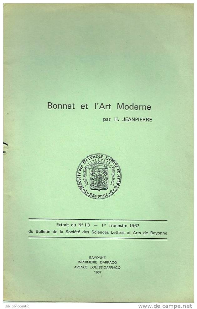 BONNAT ET L´ART MODERNE Par H. JEANPIERRE - Baskenland