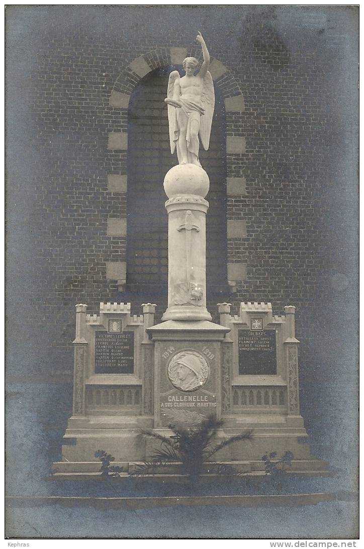 CALLENELLE : Le Monument Aux Morts - TRES RARE CARTE PHOTO - Péruwelz