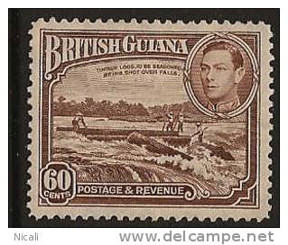 BRITISH GUIANA 1938 60c KGVI SG 315 HM JS113 - British Guiana (...-1966)