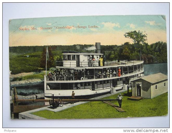Naples Me    Steamer Goodridge Songo Locks    1915cancel - Sonstige & Ohne Zuordnung