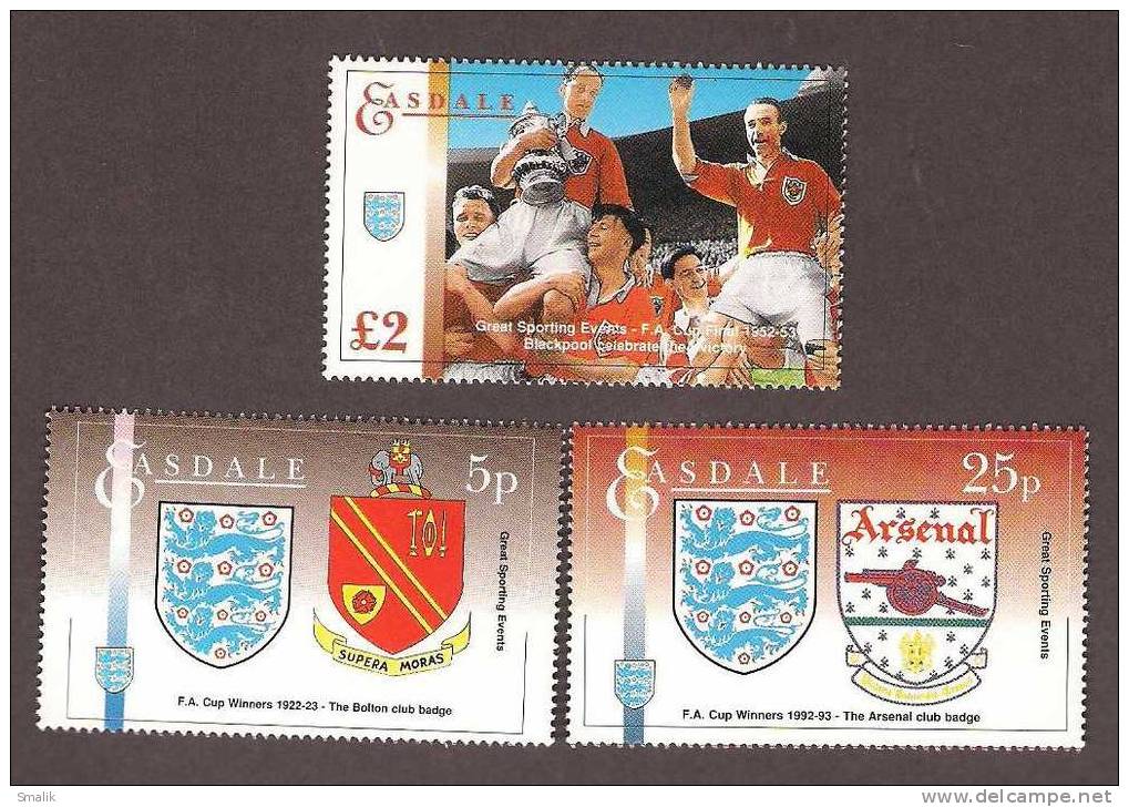 Easdale(Biritish Local) 1994, F.A.Cup Football 3v MNH 2.30 British Pound Face Value - Viñetas De Fantasía