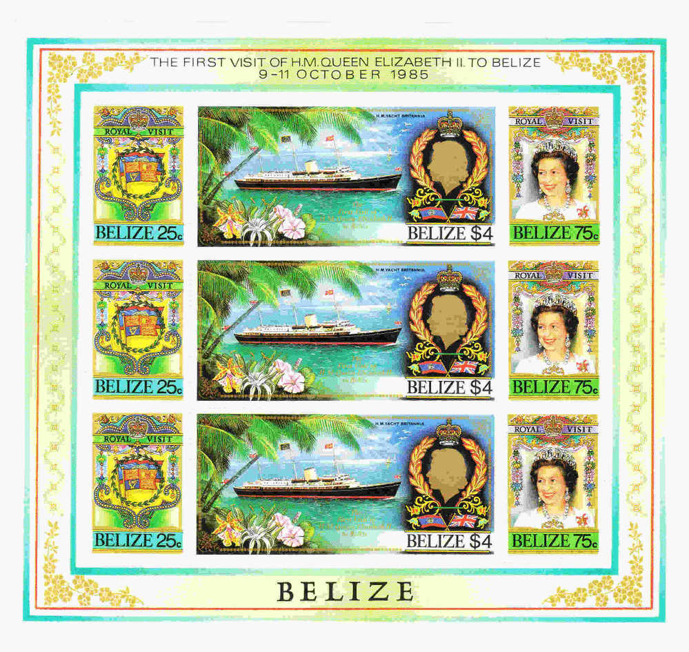 Belize 1985 Royal Visit QE Sheet MNH - Belice (1973-...)