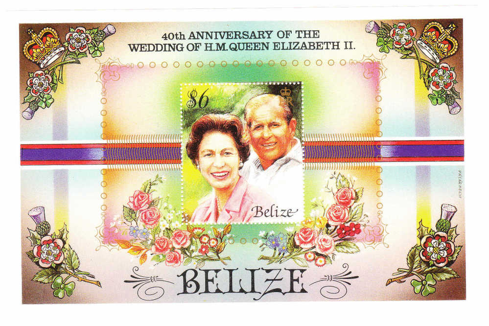 Belize 1987 Marriage Of QE II And Duke Of Edinburgh 40th Anniversary S/S MNH - Belize (1973-...)
