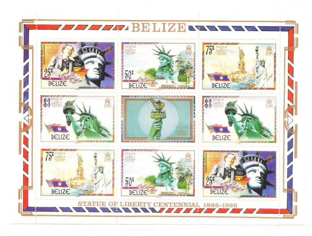 Belize 1986 Statue Of Liberty Centenary Sheet MNH - Belize (1973-...)