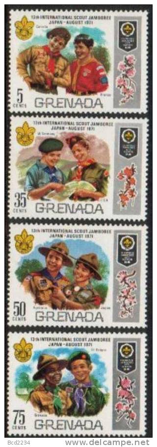 GRENADA 1971 SCOUTS 13TH WORLD SCOUT JAMBOREE IN JAPAN NHM FLOWERS MAPS GB CANADA GERMANY AUSTRALIA FRANCE USA GRENADA - Ungebraucht