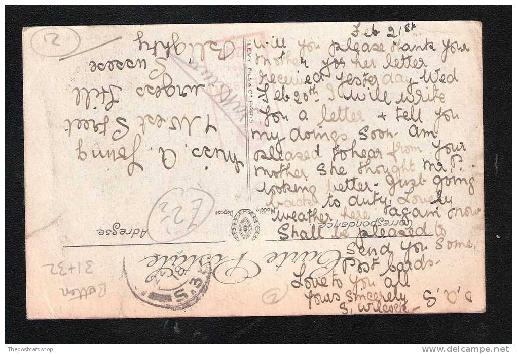 CPA 62 BOULOGNE SUR MER LEVY NEURDIN NG No2 VISE PARIS 352 VUE PRISE DE L'HOTEL DES POSIES MILITARY POSTMARK CENSOR - War 1914-18