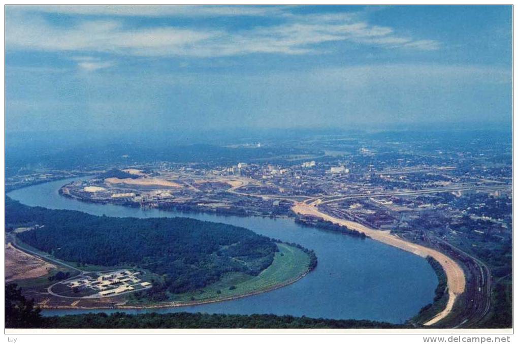 Tennessee - Moccasin Bend, Chattanooga Nd The Tennessee River From Lookout Mountain, Chattanooga - Chattanooga