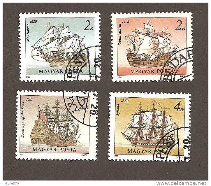 Hongrie N°3166 à 3169 Oblitéré Bateaux - Used Stamps